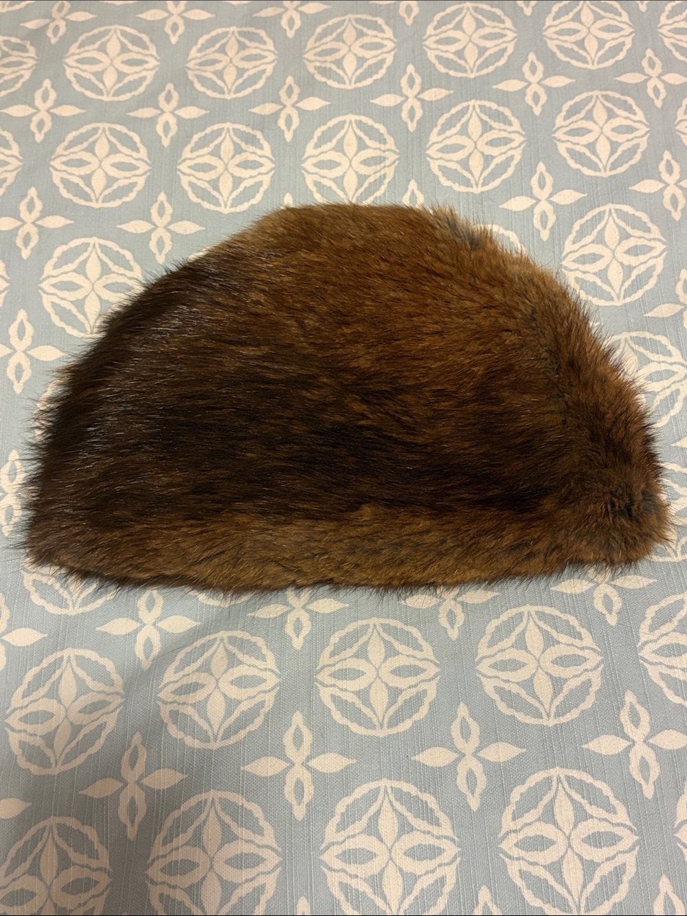 Vintage Genuine Muskrat Fur Hat Brown Made in Canada Reworked Fur